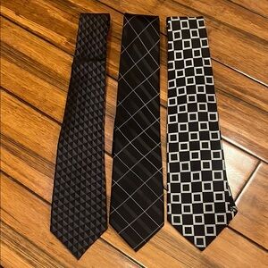 Lot of Three Black Ties DKNY and Bachrach.